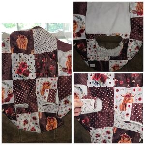 Fleece carseat cover- highland cow print